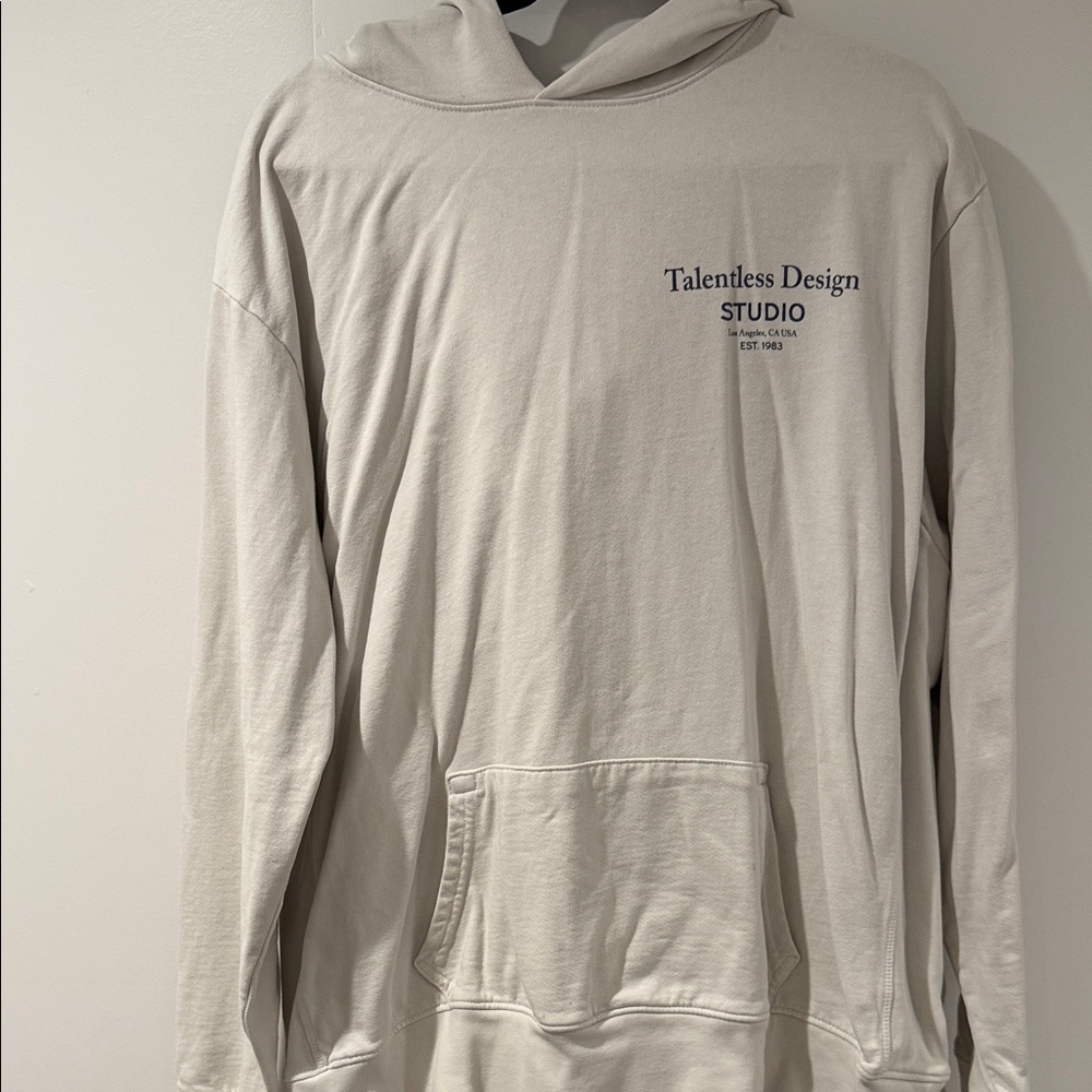 TALENTLESS Off-White Hoodie with Front Print